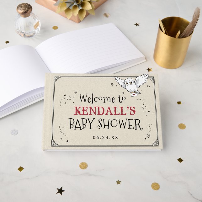 Livre D'or Harry Potter | Fête de naissance Hedwig (Recto ouvert)
