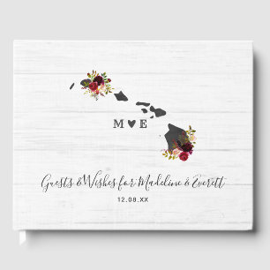 Livre D'or Hawaii State Destination Russe Mariage Monogramme