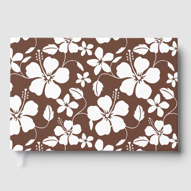 LIVRE D'OR HAWAIIAN HULA (HIBISCUS) MOTIF EN BROWN (Recto)