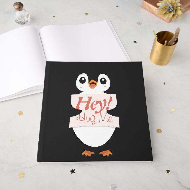 Livre D'or Hey! Hug Me - penguin costume personalization (Recto ouvert)