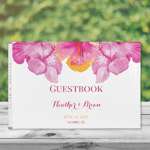 Livre D'or Hibiscus brossé Mariage floral