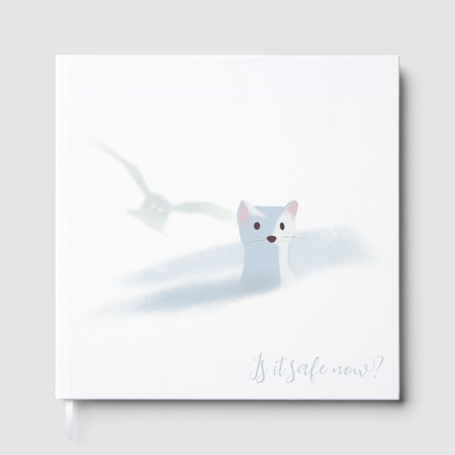 Livre D'or Hibou des neiges et une belette blanche (Recto)