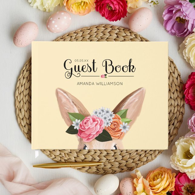 Livre D'or Hippity Hop Pâques Floral Lapin Baby shower lapin (Hippity Hop Easter Floral Bunny Rabbit Baby Shower Guest Book)