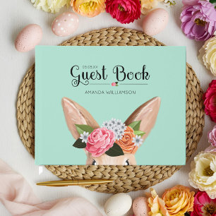 Livre D'or Hippity Hop Pâques Floral Lapin Baby shower lapin