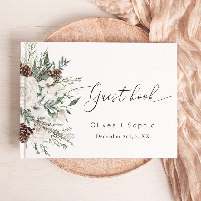 Livre D'or Hiver élégant mariage evergeen (Créateur téléchargé)