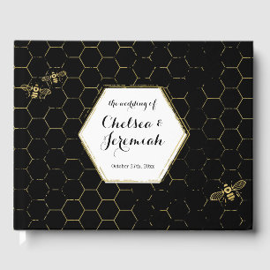 Livre D'or Honey Bee Black Gold Motif mariage personnalisé