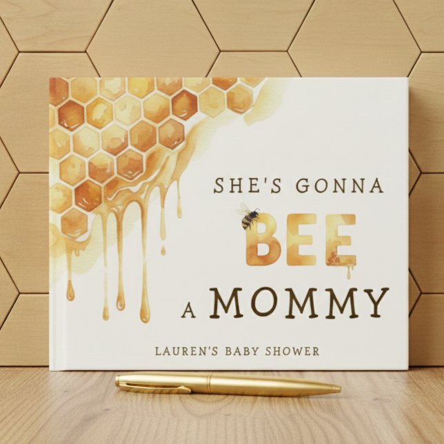 Livre D'or Honey Bee Honeycomb Watercolor Baby Shower (Honey Bee Honeycomb Watercolor Baby Shower Guest Book
)