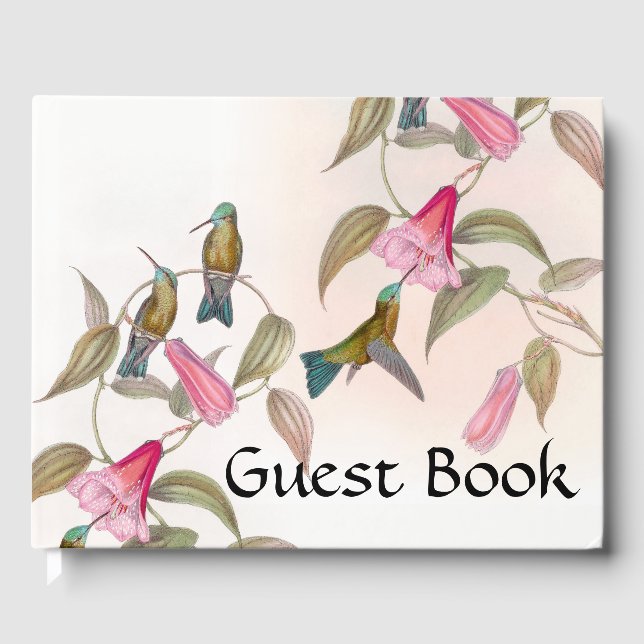 Livre D'or Hummingbird Birds Wildlife Floral Guest Book (Recto)