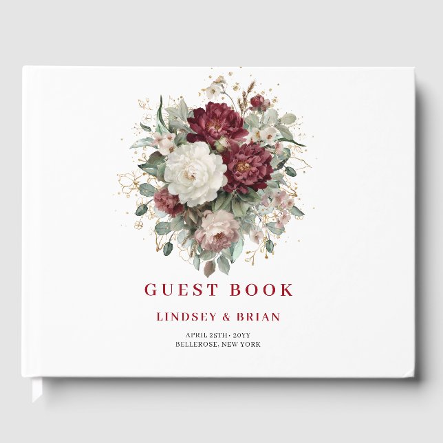Livre D'or Hydrangeas bleus premium accents dorés douche de m (Recto)