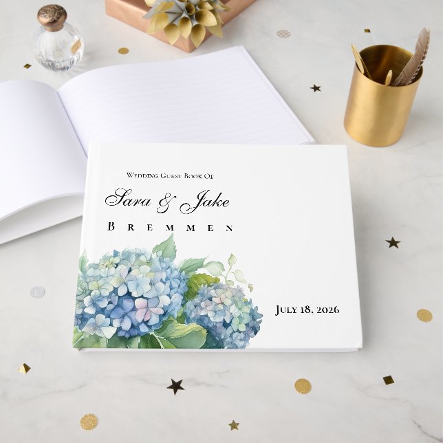 Livre D'or Hydrangeas Wedding (Recto ouvert)