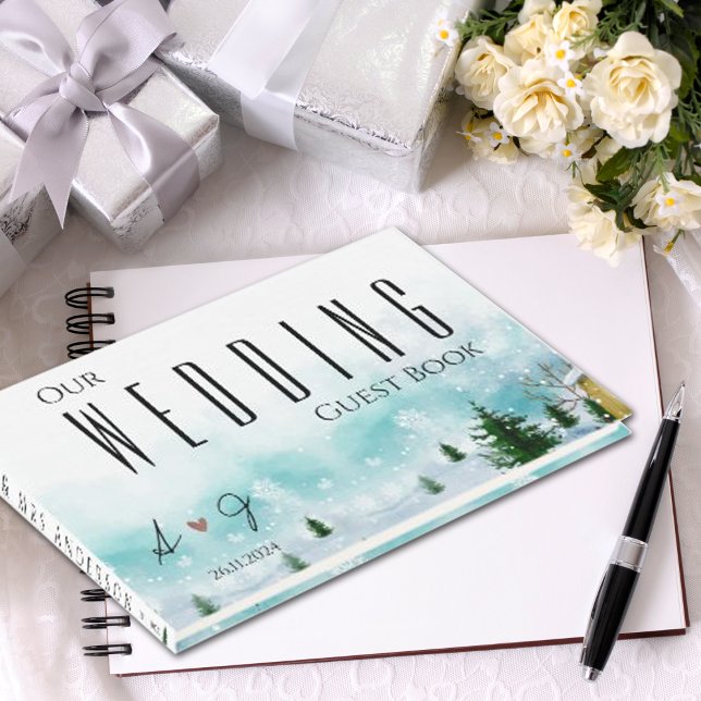 Livre D'or Icy Frosty Blue Hues Snowy Winter Wedding (Icy Frosty Blue hues Snowy Winter Wedding Guest Book)
