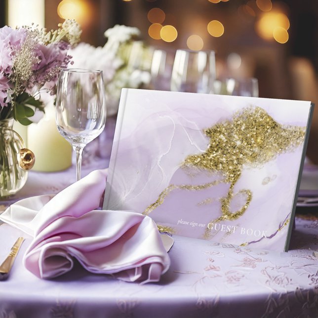 Livre D'or ID Abstrait Lavande d'encre Lux990 (Créateur téléchargé)