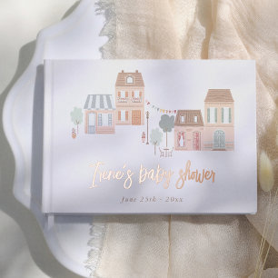 Livre D'or Il Faut Tout Un Village Baby Shower Dessiné à la M