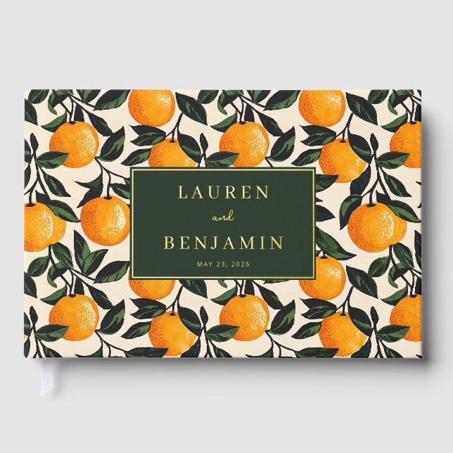 Livre D'or Illustration botanique d'orange joyeuse (Recto)