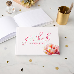 Livre D'or Illustration de rose corail sophistiquée