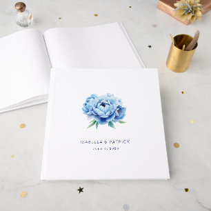 Livre D'or Illustration numérique florale bleue sereine