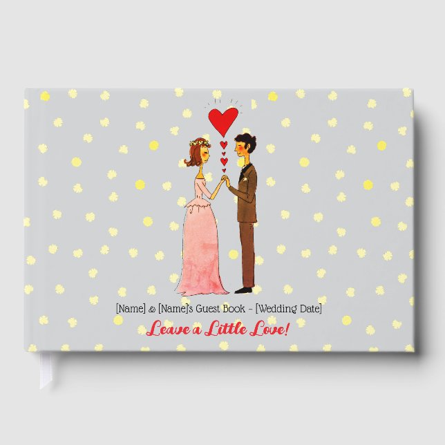 Livre D'or Illustration Whimsical Bride and Groom (Recto)