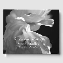 In Love Mémoire Rose Funeral Guest Book