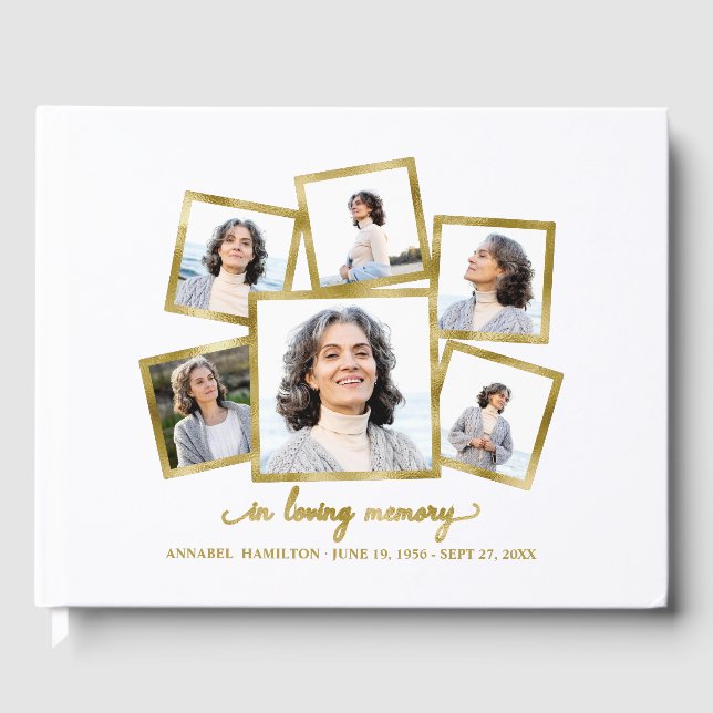 Livre D'or In Love Memory Photo Collage Memorial ou funéraill (Recto)