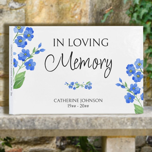 Livre D'or In Loving Memory Forget me Not Floral Condolences (Créateur téléchargé)