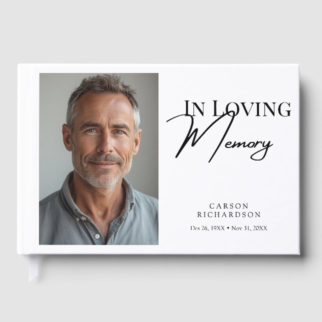 Livre D'or In Loving Memory Modern Photo Funeral Sympathy (Recto)