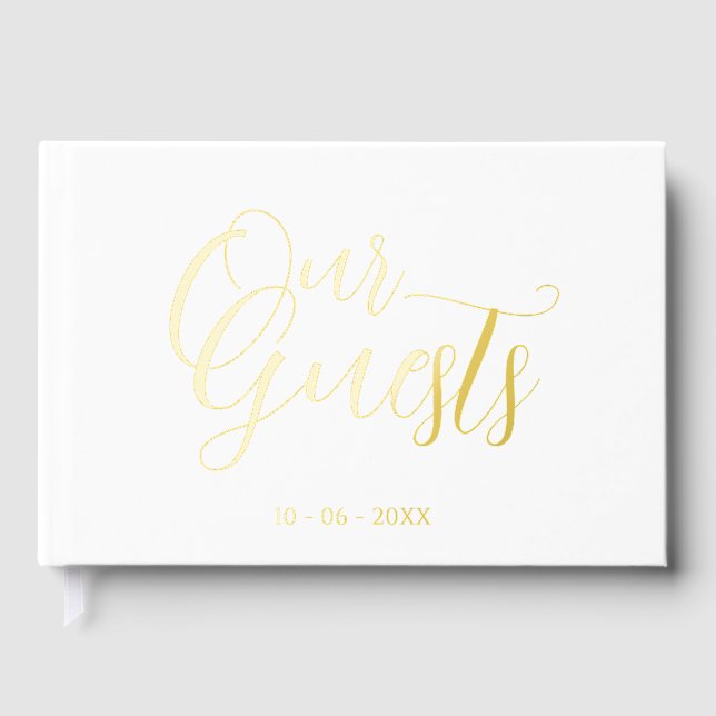 Livre D'or Initiales Couple Classy Mariage Date Année Or (Recto)