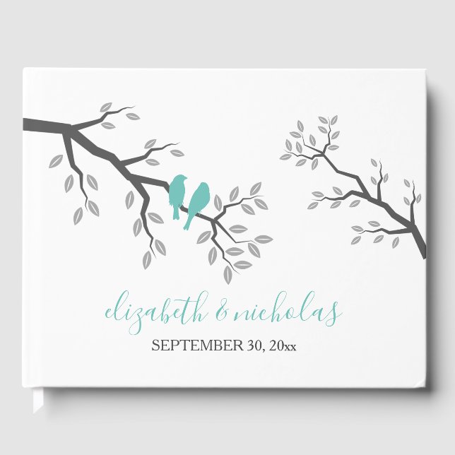 Livre D'or Inséparables de la branche Arbre Silhouette (Recto)