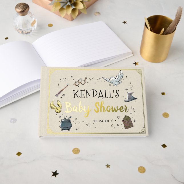 Livre D'or Invitation à la Baby Shower de Harry Potter (Recto ouvert)