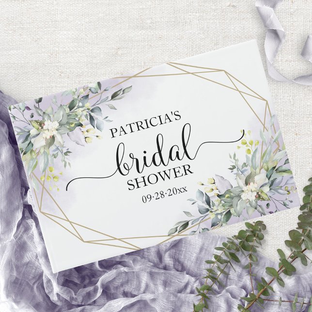 Livre D'or Invité de la douche de mariée géométrique Eucalypt (Créateur téléchargé)