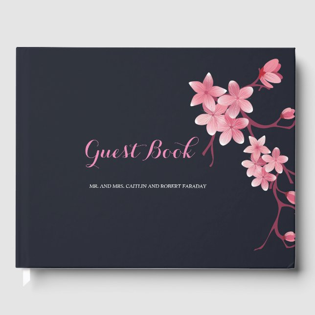Livre D'or Invité du Mariage Cherry Blossom (Recto)