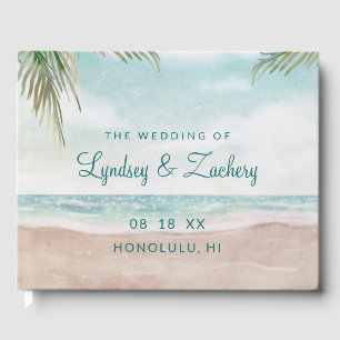 Livre D'or Island Breeze Plage Peinte Scène Mariage tropical