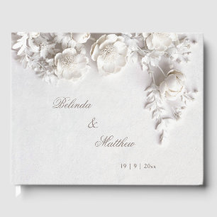 Livre D'or Ivory 3D Roses Florales   Mariage