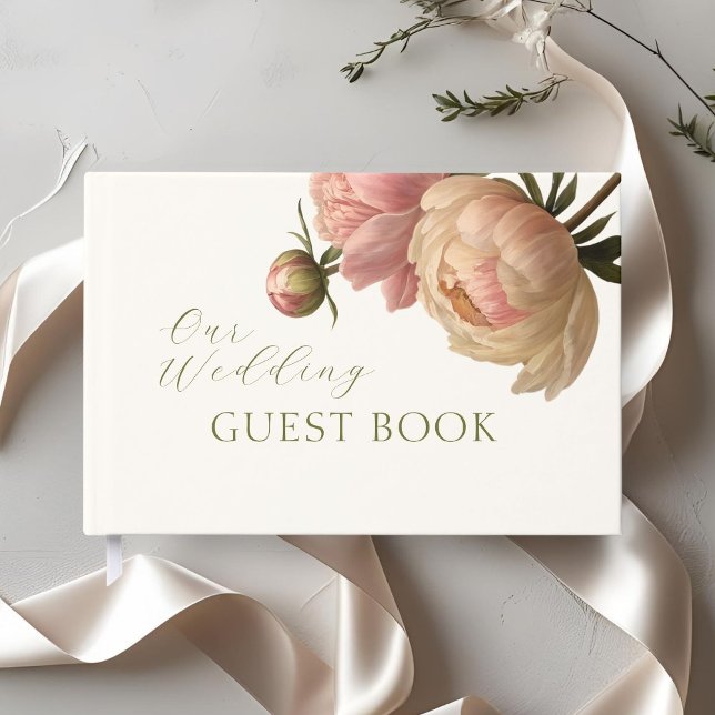 Livre D'or Ivory | Chic Blush Rose Wedding  (Créateur téléchargé)