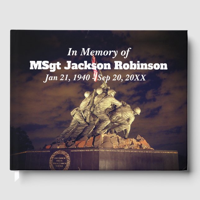 Livre D'or Iwo Jima Memorial USA Vétérinaire (Recto)