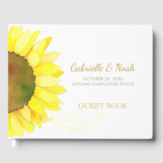 Livre D'or Jardin chic Mariage tournesol (Recto)