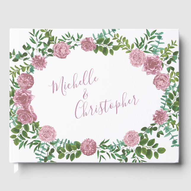 Livre D'or Jardin de roses roses mariage de printemps (Recto)