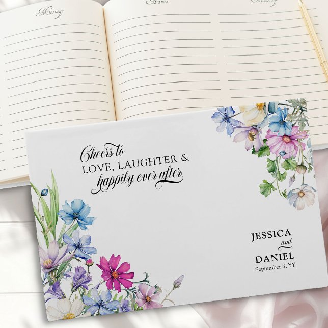Livre D'or Jardin fleur sauvage Heureux Jamais Après Mariage (Wedding Guest Book from the Wildflower Garden Wedding Collection by Darling & May)