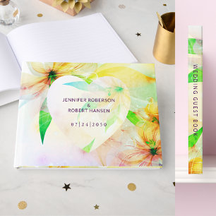 Livre D'or Jaune Floral Heart Dewdrops Mariage