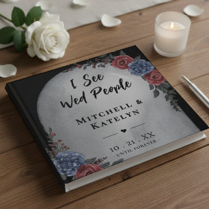 Livre D'or Je vois des gens mariés Pierre Tombale Floral Goth