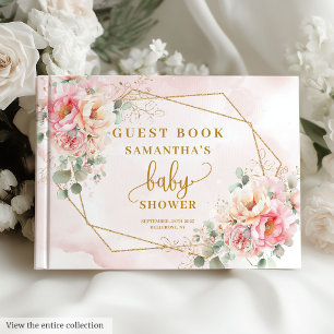 Livre D'or Joli baby shower de fleurs rose pâle