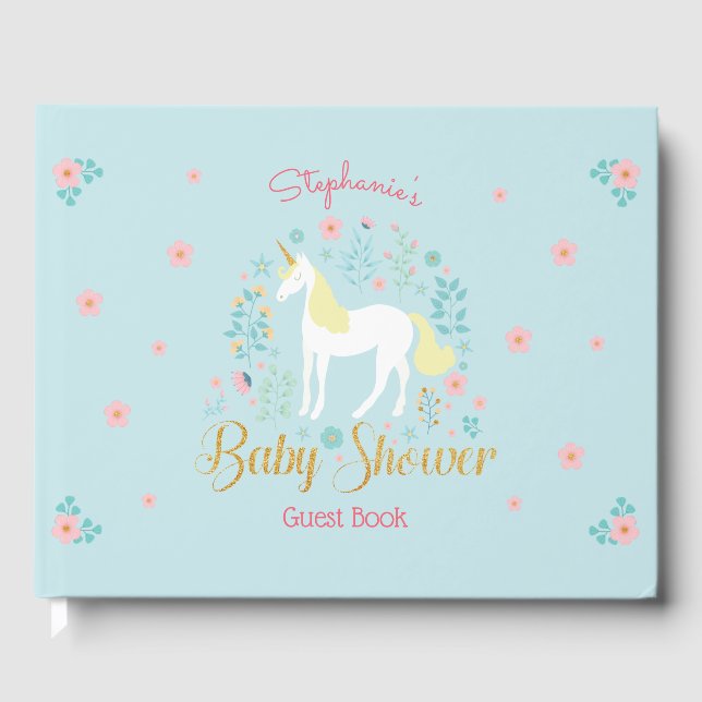 Livre D'or Joli Baby shower de Parties scintillant d'or Unico (Recto)