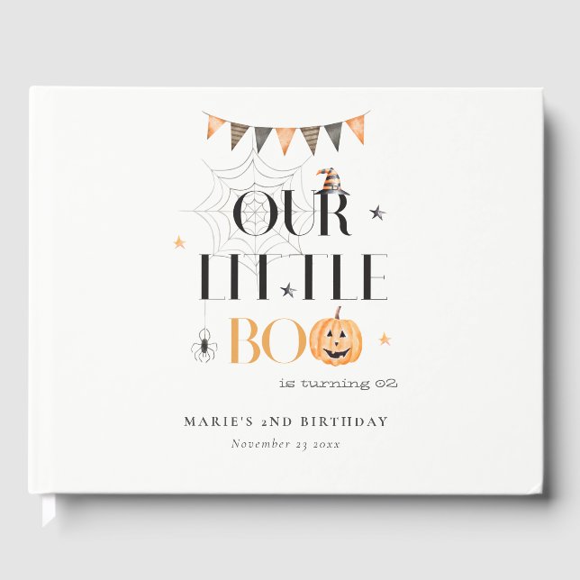 Livre D'or Joli Citrouille Halloween Little Boo Anniversaire  (Recto)