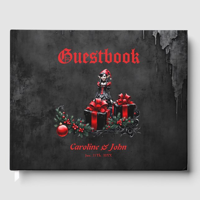 Livre D'or Joli elfe de Noël gothique. (Recto)