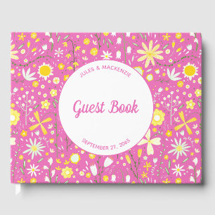 Livre D'or Joli Fleur sauvage Botanique rose Mariage Floral
