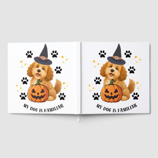 Livre D'or Joli Poodle Sorcière d'Halloween avec Citrouille