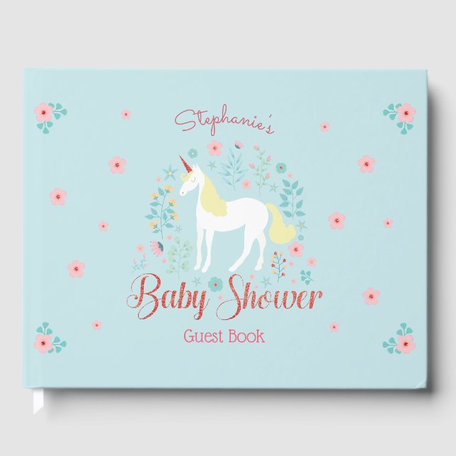 Livre D'or Joli Rose de Parties scintillant de Baby shower d' (Recto)