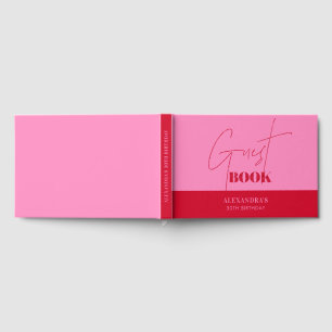 Livre D'or Joli Rose Rouge Écriture Anniversaire Merci