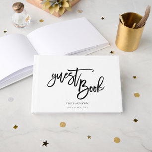 Livre D'or Joli script Typographie noire et Mariage frontière