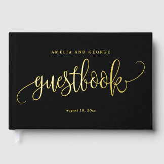 Livre D'or Jolie calligraphie Editable Color Foil Guides