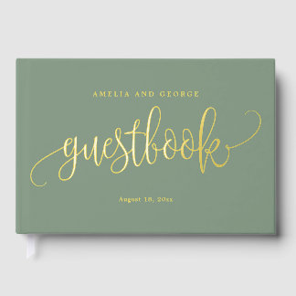 Livre D'or Jolie calligraphie Editable Color Foil Guides